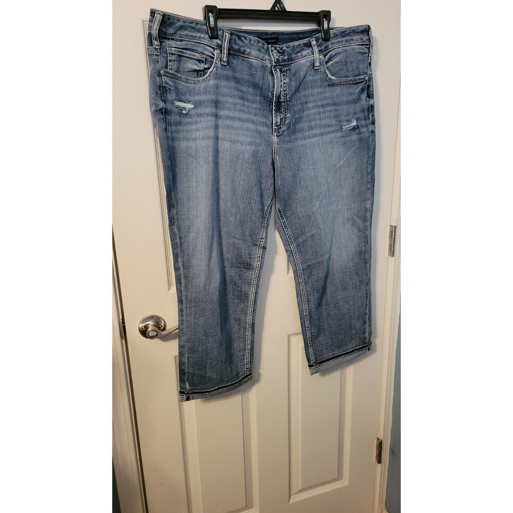 NWOT Silver Jeans Co Suki Mid Capri Jeans Plus Size 22W x 23.5 Factory Sticker